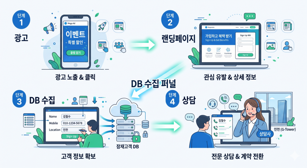DB 마케팅 개념 설명 — 잠재고객 DB 수집 구조