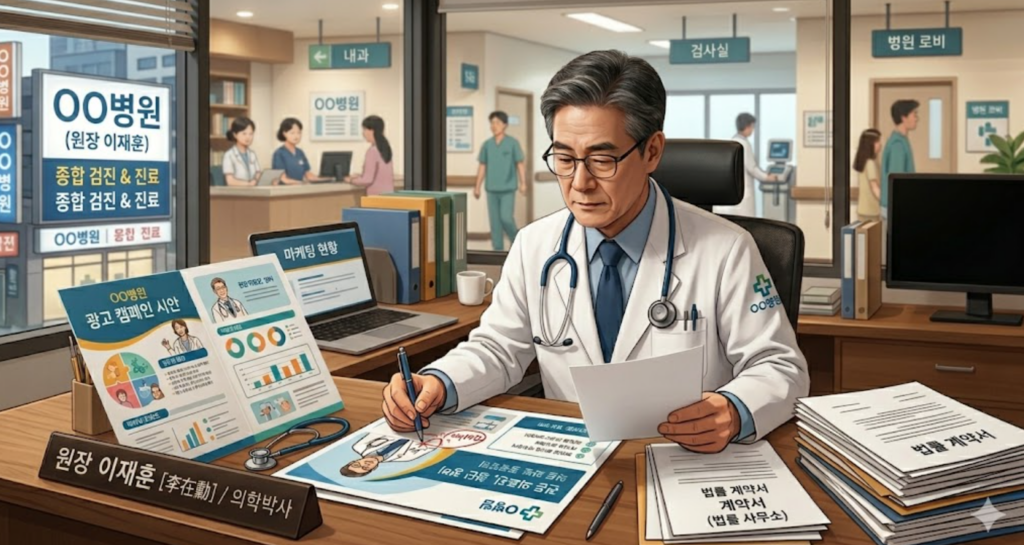 의료법 위반 병원 광고 검토 일러스트