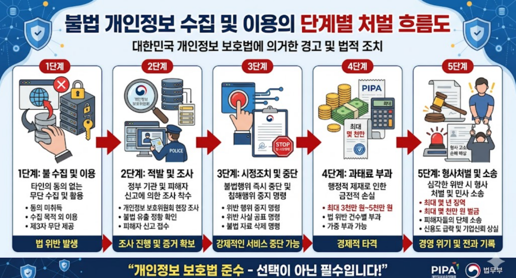 개인정보 보호법 위반 DB 마케팅 리스크 인포그래픽